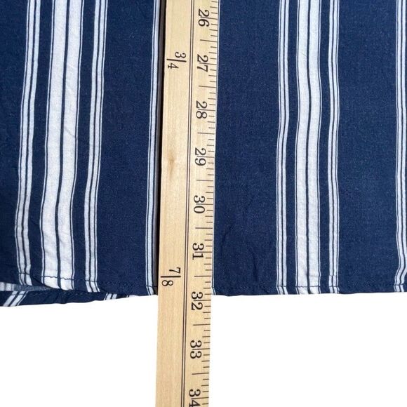 SHOW ME YOUR MUMU Rancho Mirage Tunic Dress Size Medium Lace Up Navy Blue Stripe - Picture 13 of 14